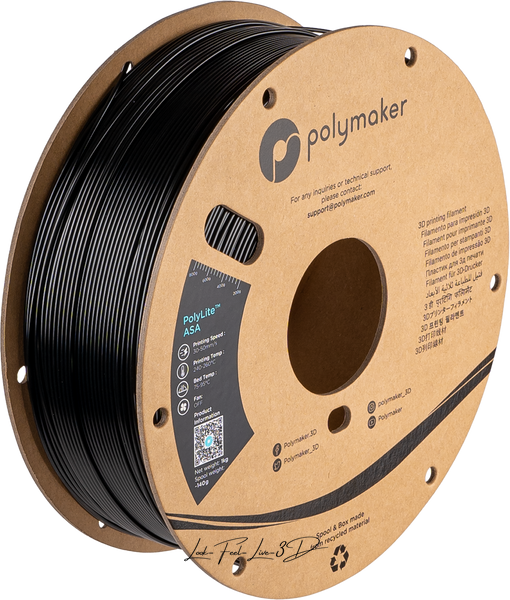 Polymaker PolyLite™ ASA, Jet Black, 1 кг — філамент, пластик для 3д-друку PF01044 фото