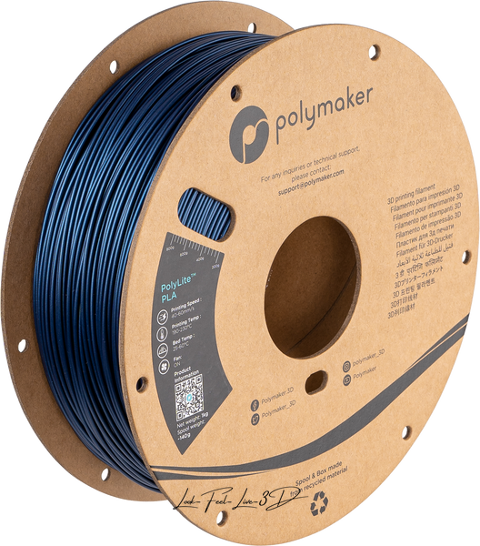 Polymaker PolyLite™ PLA, Dark Blue, 1 кг — синій філамент, пластик для 3д-друку PA02075 фото