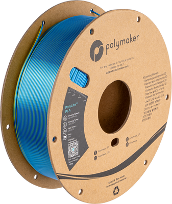 Polymaker PolyLite™ Dual Silk PLA, Chameleon (Silk Yellow / Silk Blue), 1 кг — філамент, пластик для 3д-друку PA03026 фото