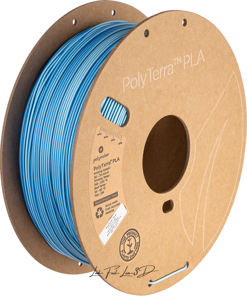 Filament, plastic for 3D printing Polymaker PolyTerra™ Dual PLA, Glacier (Ice-Blue), 1 kg