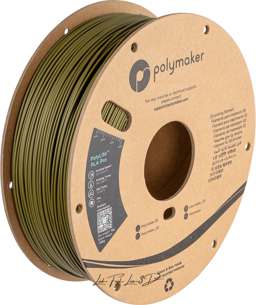 Polymaker PolyLite™ PLA Pro, Army Green, 1 кг — філамент, пластик для 3д-друку PA07006 фото