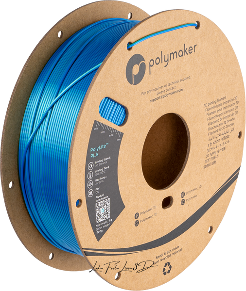 Filament, plastic for 3D printing Polymaker PolyLite™ Dual Silk PLA, Caribbean (Silk Blue / Silk Green), 1 kg