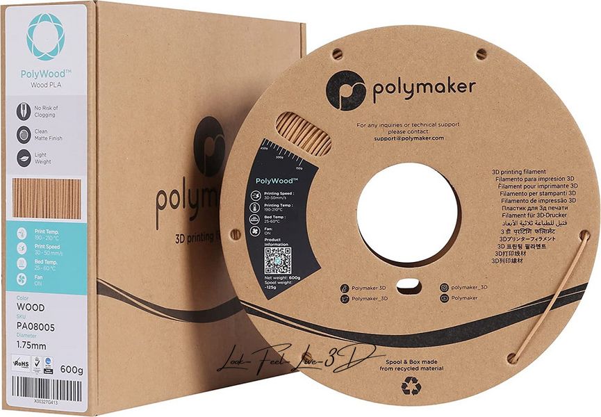 Polymaker PolyWood™, 0,6 кг — філамент, пластик для 3д-друку PA08005 фото
