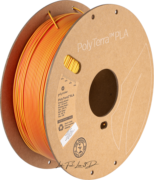 Filament, plastic for 3D printing Polymaker PolyTerra™ Dual PLA, Sunrise (Red-Yellow), 1 kg