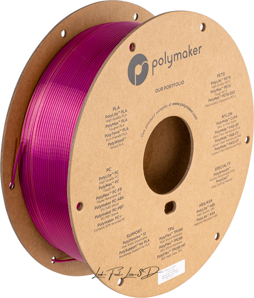 Polymaker PolyLite™ Dual Silk PLA, Banquet (Silk Gold / Silk Magenta), 1 кг — градієнтний філамент, пластик для 3д-друку PA03023 фото