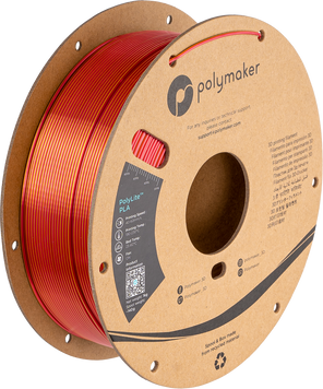 Polymaker PolyLite™ Dual Silk PLA, Sunset (Silk Gold / Silk Red), 1 кг — градієнтний філамент, пластик для 3д-друку PA03030 фото