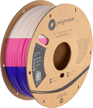 Filament, plastic for 3D printing Polymaker PolyLite™ PLA Temperature Color Changing, Purple-Pink-Translucent, 1 kg