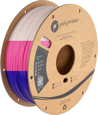 Polymaker PolyLite™ PLA Temperature Color Changing, Purple-Pink-Translucent, 1 кг — філамент, пластик для 3д-друку PA02071 фото