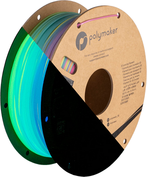 Filament, plastic for 3D printing Polymaker PolyLite™ Luminous PLA, Luminous Rainbow (nighcore magic filament), 1 kg