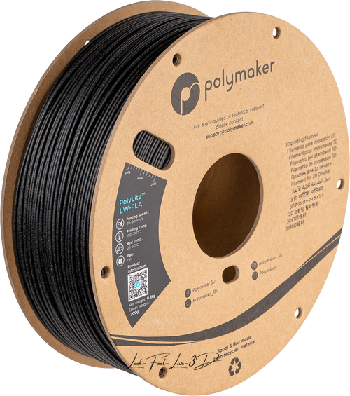 Polymaker PolyLite™ LW-PLA, Black, 0,8 кг — філамент, пластик для 3д-друку PA08001 фото
