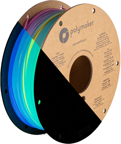 Polymaker PolyLite™ Luminous PLA, Luminous Rainbow (nighcore magic filament), 1 кг — філамент, пластик для 3д-друку PA09001 фото
