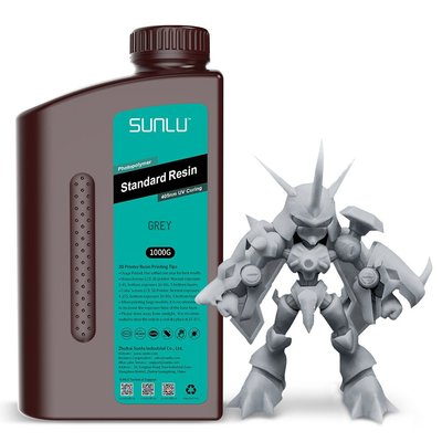 SUNLU Standard Resin, Grey, 1 кг — смола для фотополімерного 3д-друку SUNLU0186 фото