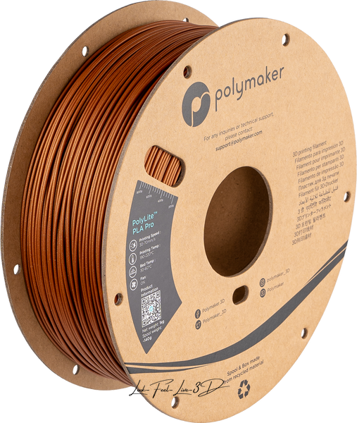 Polymaker PolyLite™ Metallic PLA Pro, Metallic Bronze, 1 кг — бронзовий філамент, пластик для 3д-друку PA07038 фото