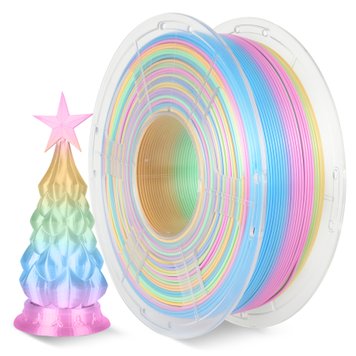 Filament, plastic for 3D printing SUNLU Silk PLA+, Rainbow 04, 1 kg