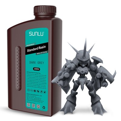 SUNLU Standard Resin, Dark Grey, 1 кг — смола для фотополімерного 3д-друку SUNLU0187 фото