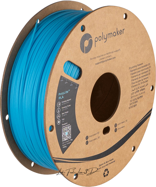 Filament, plastic for 3D printing Polymaker PolyLite™ Luminous PLA, Luminous Blue, 1 kg