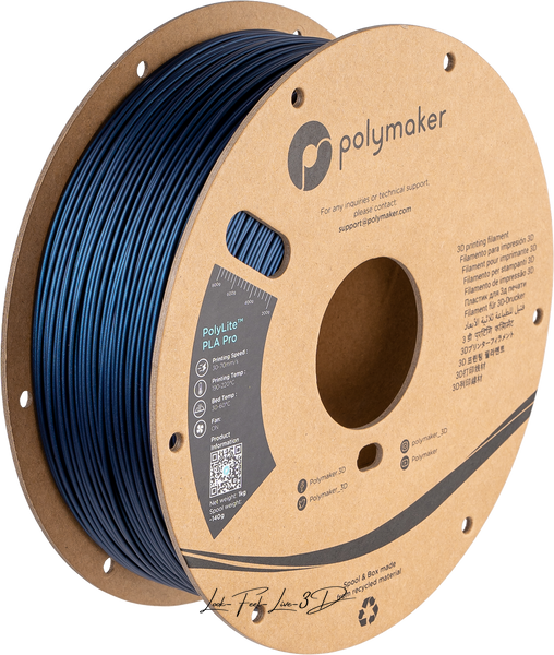 Filament, plastic for 3D printing Polymaker PolyLite™ Metallic PLA Pro, Metallic Blue, 1 kg