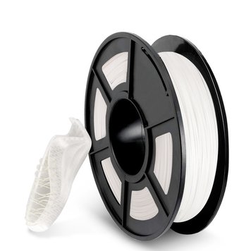 Filament, plastic for 3D printing SUNLU TPU, White, 0,5 kg