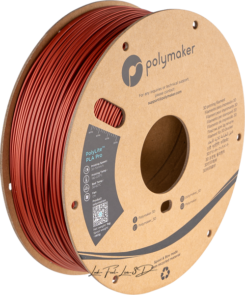 Polymaker PolyLite™ Metallic PLA Pro, Metallic Dark Red, 1 кг — коричневий філамент, пластик для 3д-друку PA07047 фото