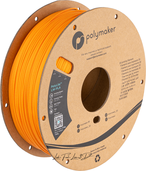 Polymaker PolyLite™ LW-PLA, Bright Orange, 0,8 кг — філамент, пластик для 3д-друку PA08007 фото