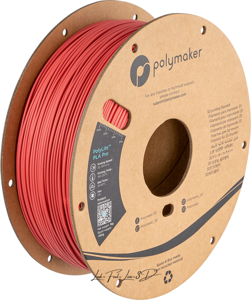 Polymaker PolyLite™ PLA Pro, Light Red, 1 кг — філамент, пластик для 3д-друку PA07035 фото