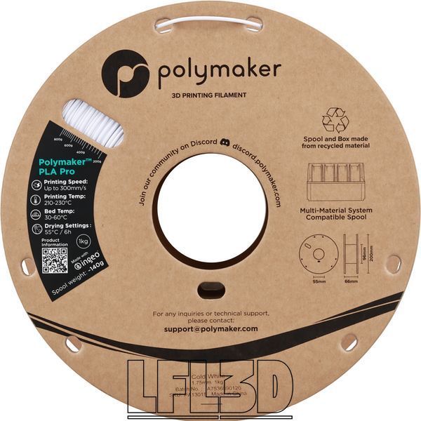 Polymaker&trade; PLA Pro, Cold White, 1 кг &mdash; холодний білий філамент, пластик для 3д-друку PA13015 фото