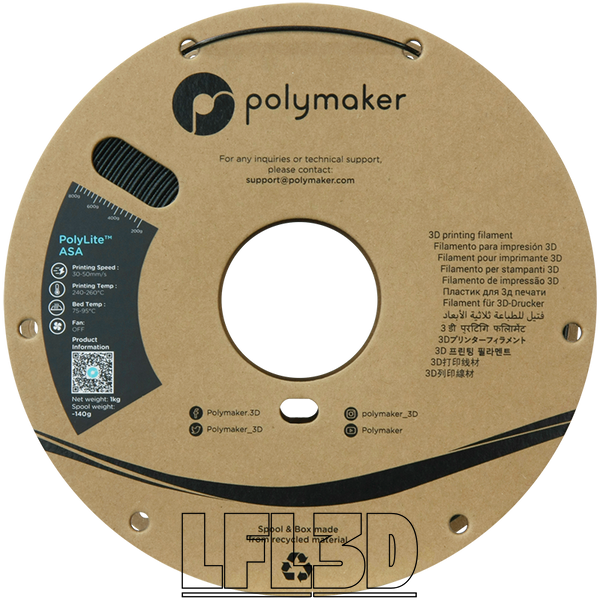 Polymaker&trade; Galaxy ASA, Galaxy Black, 1 кг &mdash; чорний філамент, пластик для 3д-друку PF01048 фото