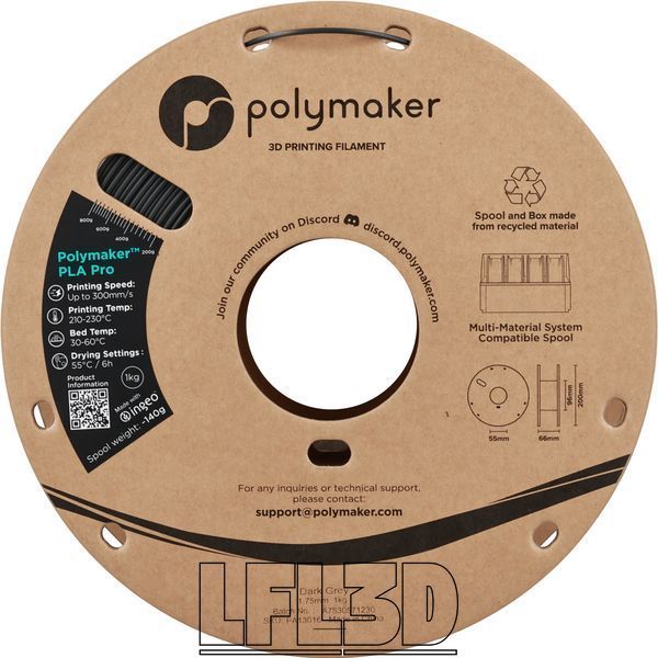 Polymaker&trade; PLA Pro, Dark Grey, 1 kg PA13016 photo