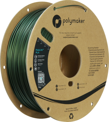 Polymaker PolyLite™ PLA Sparkle Dark Green, 1 кг — зелений філамент, пластик для 3д-друку PA02027 фото