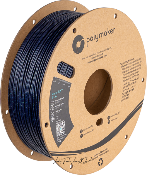 Polymaker PolyLite™ Galaxy PLA, Galaxy Dark Blue, 1 кг — філамент, пластик для 3д-друку PA02014 фото