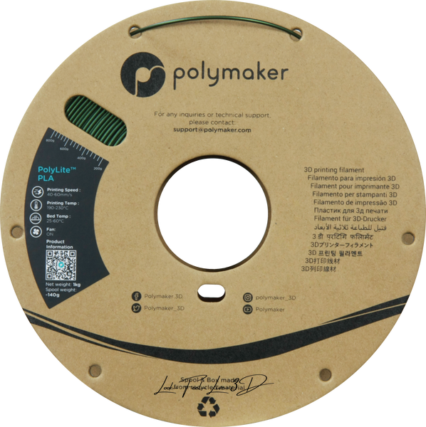 Polymaker PolyLite™ PLA Sparkle Dark Green, 1 кг — зелений філамент, пластик для 3д-друку PA02027 фото