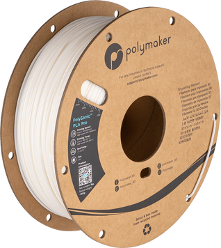 Filament, plastic for 3D printing Polymaker PolySonic™ PLA Pro, White, 1 kg