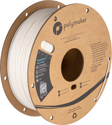 Polymaker PolySonic™ PLA Pro, White, 1 кг — філамент, пластик для 3д-друку PA13001 фото