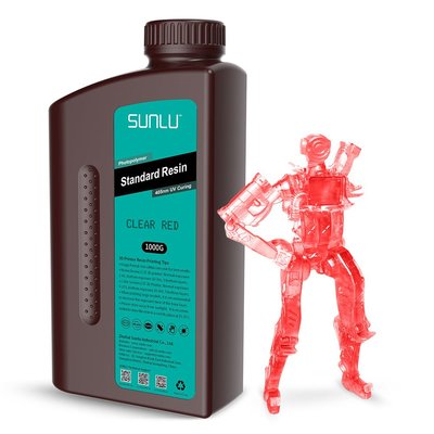 SUNLU Standard Resin, Clear Red, 1kg