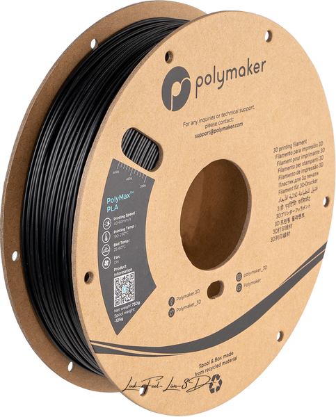 Polymaker PolyMax™ PLA, Black, 1 кг — філамент, пластик для 3д-друку PA06001 фото
