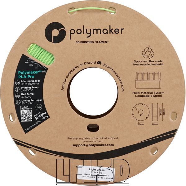Polymaker&trade; PLA Pro, Light Green, 1 kg PA13019 photo