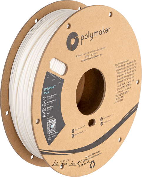 Polymaker PolyMax™ PLA, White, 1 кг — філамент, пластик для 3д-друку PA06002 фото
