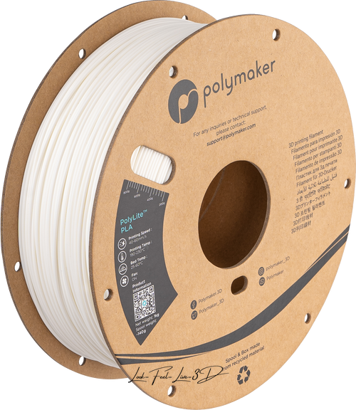 Filament, plastic for 3D printing Polymaker PolyLite™ PLA, White, 1 kg