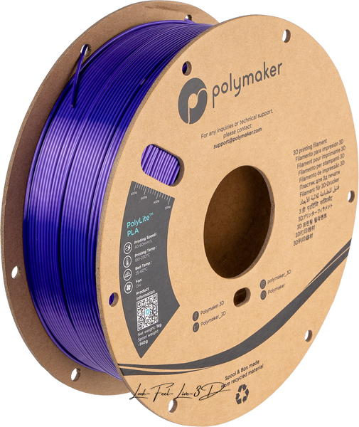 Polymaker PolyLite™ Silk PLA, Silk Purple, 1 кг — філамент, пластик для 3д-друку PA03007 фото