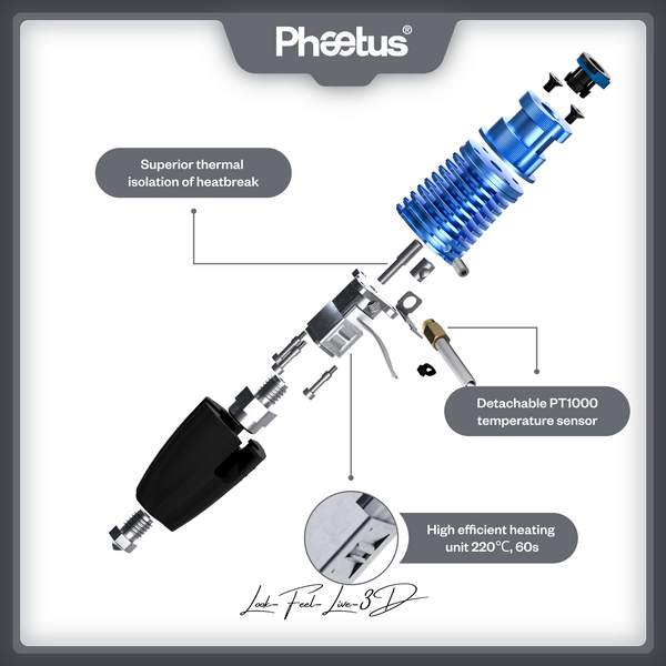 Хотенд Phaetus Rapido 2 Plus Hotend HF, Blue, синій Phaetus0086 фото