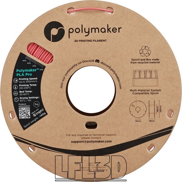 Polymaker&trade; PLA Pro, Light Red, 1 kg PA13020 photo