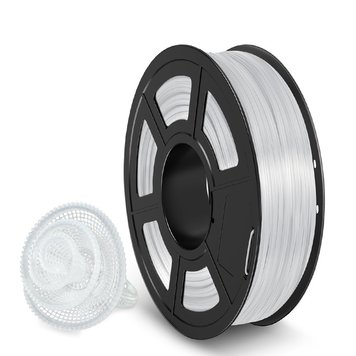 Filament, plastic for 3D printing SUNLU TPU, Transparent White, 0,5 kg