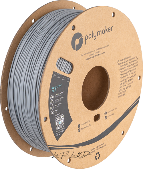 Polymaker PolyLite™ PLA, Grey, 1 кг — сірий філамент, пластик для 3д-друку PA02003 фото