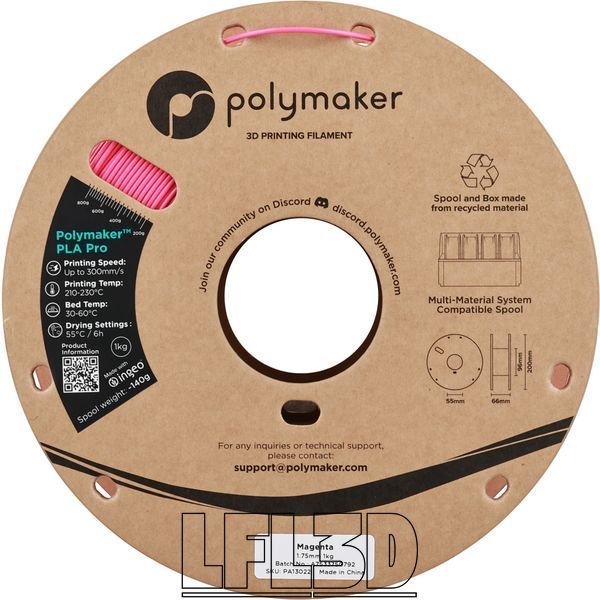 Polymaker&trade; PLA Pro, Magenta, 1 kg PA13022 photo