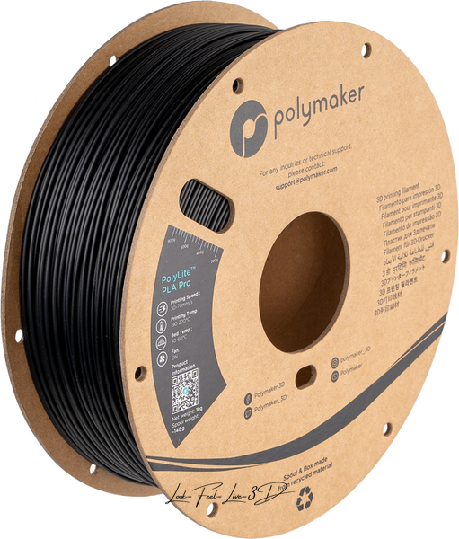 Polymaker PolyLite™ PLA Pro, Black, 1 кг — філамент, пластик для 3д-друку PA07001 фото