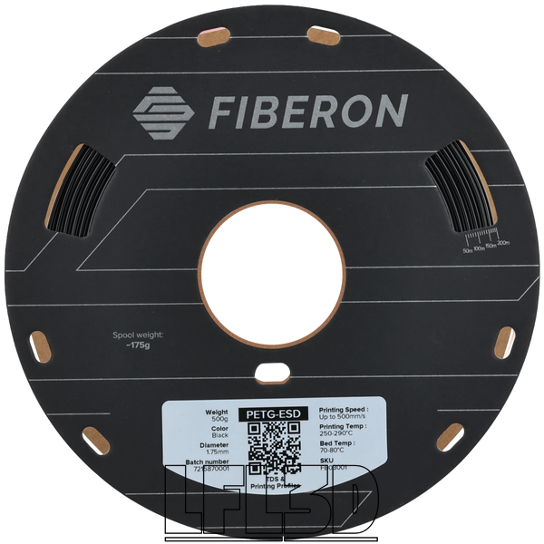 Fiberon&trade; PETG-ESD Black, 1 кг &mdash; чорний філамент, пластик для 3д-друку FB03003 фото