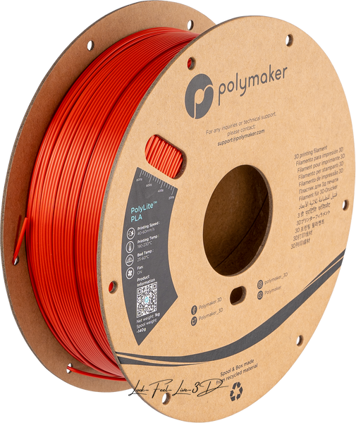 Polymaker PolyLite™ Silk PLA, Creatrix Silk Red, 1 кг — філамент, пластик для 3д-друку PA03019 фото