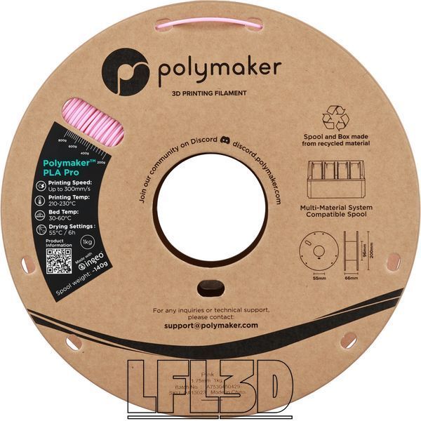 Polymaker&trade; PLA Pro, Pink, 1 kg PA13023 photo