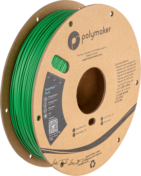 Polymaker PolyMax™ PLA, Green, 1 кг — філамент, пластик для 3д-друку PA06006 фото