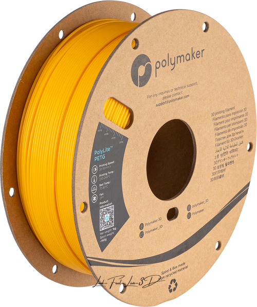 Polymaker PolyLite™ PETG, Yellow, 1 кг — філамент, пластик для 3д-друку PB01006 фото